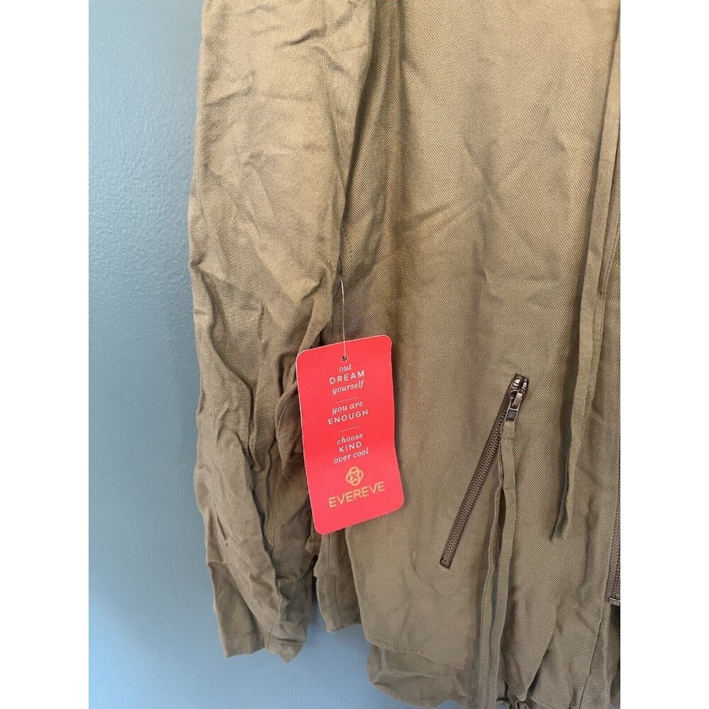 NWT Olive+Oak Moto Style Asymmetrical hem drew jacket olive green Women's Large - Picture 2 of 5